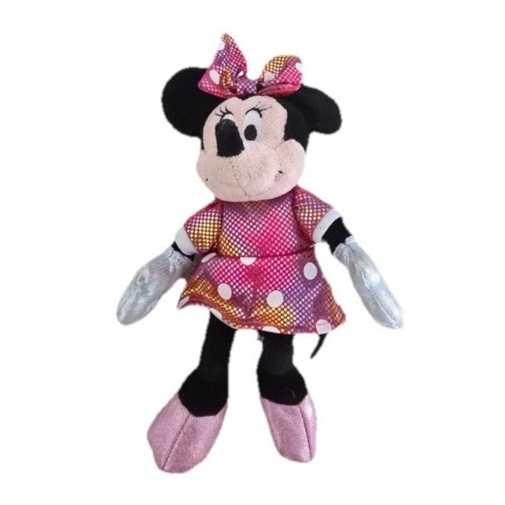 Disney Ty Sparkle Minnie Mouse 8" Plush Stuffed Toy  Pink Dress 2014